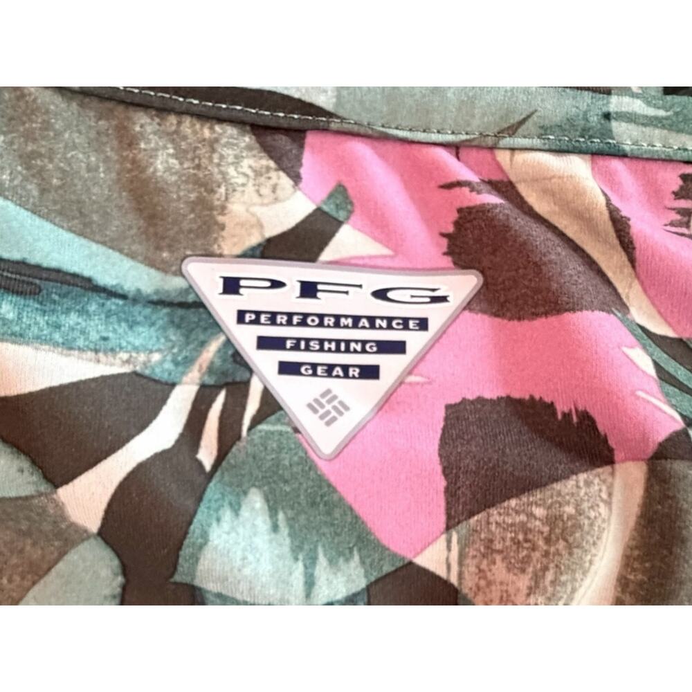 Columbia PFG Freezer III Dress Womens Cypress Ikat Palms Green Floral Sun XL - Picture 4 of 6